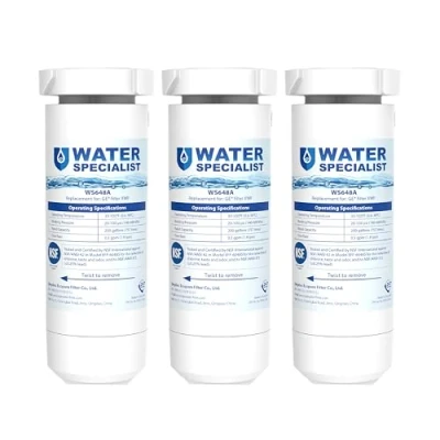 Immagine di WaterSpecial, filtro dell&#039;acqua per frigoriferi XWF, ricambio modelli GE a partire da GBE21, GDE21, GDE25, GFE24, GFE26, GNE21, GNE25, GNE27, GWE19 (confezione 3)
