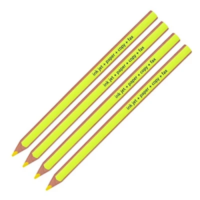 Immagine di Staedtler Textsurfer Dry Highlighter Pencil 128 64 Drawing for Writing Sketching Inkjet,paper,copy,fax(pack of 4) (Yellow 4 Pencils) by
