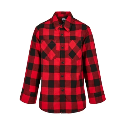 Immagine di Urban Classics Checked Camicia per bambini, Taglia: 158/164, Black/red