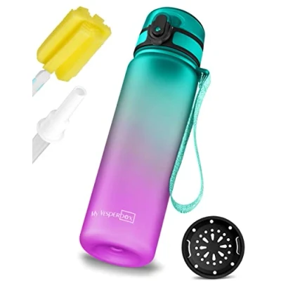 Immagine di My Vesperbox Minny borraccia per bambini a prova di perdite, 350 ml, 500 750 con cannuccia o colino, leggera in Tritan, senza BPA, asilo, scuola