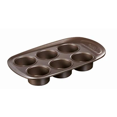 Immagine di Pyrex Asimetria Stampo Antiaderente Muffin, Alluminio, Macadamia, 6 Cups