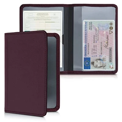 Immagine di kwmobile Custodia in Neoprene per Libretto Circolazione Auto Cover Portalibretto con Scomparti Tessere Patente Foderina Porta Documenti viola bordeaux
