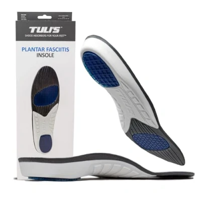 Immagine di Tulis, soletta per fascite plantare con inserti scarpe ortopediche, supporto arco di alta qualità e assorbimento degli urti, uomini donne, L