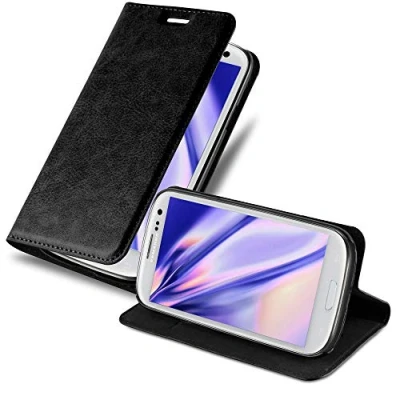 Immagine di Cadorabo Custodia Libro per Samsung Galaxy S3 / NEO in NERO di NOTTE con Vani Carte, Funzione Stand e Chiusura Magnetica Portafoglio Cover Case Wallet Book Etui Protezione