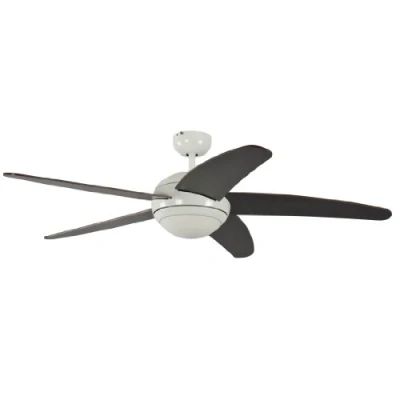 Immagine di Pepeo Melton Ventilatore da Soffitto 1341201033_v1 con Telecomando Incluso, Rivestimento di Color Bianco, Pale Marrone Wanaque , 132 cm