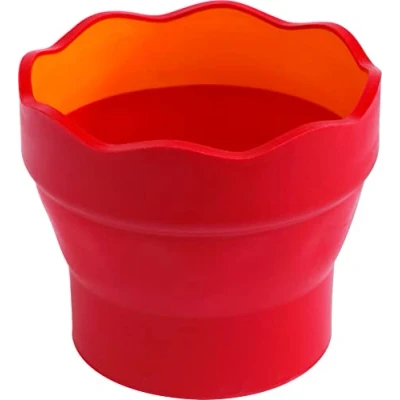 Immagine di Faber Castell 181517 Bicchiere per acqua CLIC &amp; GO, pieghevole, rosso, 1 pezzo.