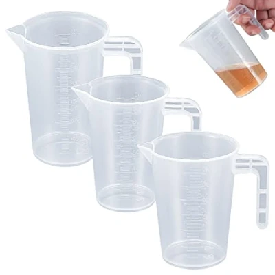 Immagine di 3 Pezzi Misurino in Plastica Set, 50ml/100ml/250ml Graduati, di Precisione con Bilancia, Dosatore per Casa, Laboratorio, Panetteria, Cucina