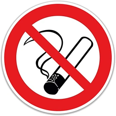 Immagine di 15x Adesivi Vietato Fumare Ø 7cm per Uso Interno o Esterno con Protezione UV Resistente alle Intemperie Non Fumo di Sigaretta Segnale Divieto STROBO