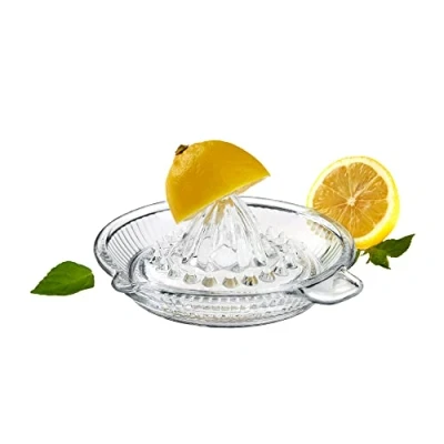 Immagine di DESTALYA Spremiagrumi in Vetro, Cristallo, Estrattore Manuale con Manico e Beccuccio, per Succhi di Frutta Fresca, Lime, Arancia