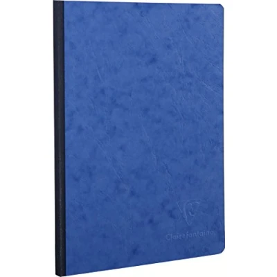 Immagine di Clairefontaine 795404C Collection Age Bag Un taccuino Cousu Dos Toilé blu A5 14,8x21 cm 192 pagine a tinta unita bianche Papier 90g copertina in carta lustrée grana grossa effetto cuoio