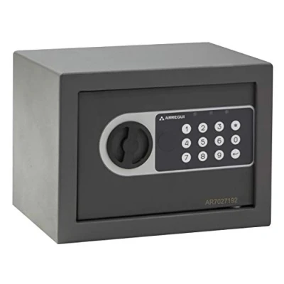 Immagine di ARREGUI Premier 16501 S0 Cassaforte in Acciaio con Serratura Elettronica, a Mobile per Abitazioni, Tastiera Codice Programmabile, Chiave di Emergenza, 17 x 23 cm, 4 L