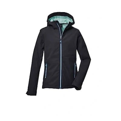 Immagine di killtec Ragazze La giacca softshell con cappuccio/giacca outdoor è idrorepellente KOW 168 GRLS SFTSHLL JCKT, black, 128, 40925 000