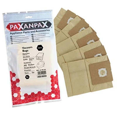 Immagine di Paxanpax VB252 Sacchetti di Carta compatibili Goblin Ace 461 Hoover &#039;H55&#039; Studio Electrolux &#039;E67/E67N&#039; Mini Mite &amp; Superlite Morphy Richards Compact, Jazz, Jive, Sonic Series (Confezione da 5)