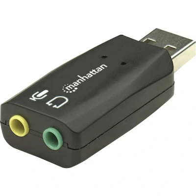 Immagine di Manhattan Hi Speed USB 3 D audio Adapter 2.1 Scheda esterna collegamento esterno per cuffie