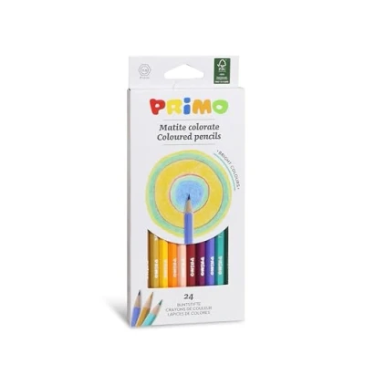 Immagine di PRIMO Matite Colorate Bambini +3 Anni e Artisti con Mina Ø2.9 mm, 24 Colori a Matita Sfumabili dal Colore Pieno, per Colorare, Lavoretti Creativi Hobby, Set Cartoleria