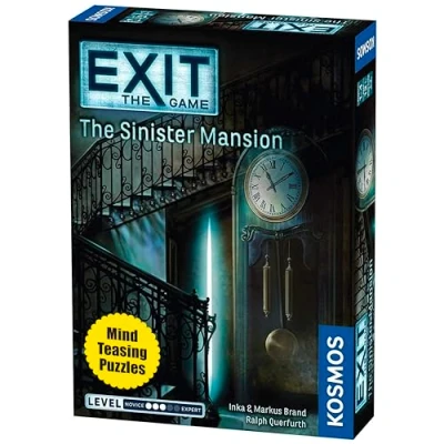 Immagine di Thames &amp; Kosmos Exit: The Sinister Mansion Level: 3/5 Unique Escape Room Game 1 4 Players Puzzle Solving Strategy Board Games for Adults Kids, Ages 12+ 694036