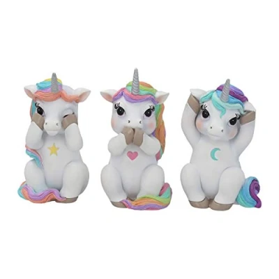 Immagine di Nemesis Now Three Wise Cutiecorns Set di statuette, 9,5 cm, colore: bianco