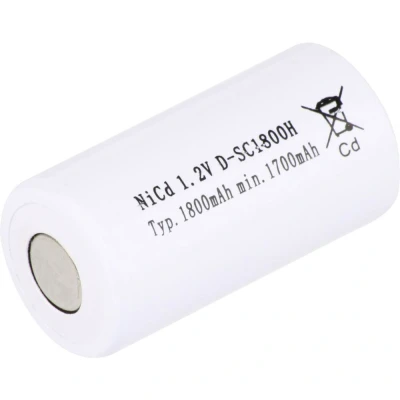 Immagine di Mexcel SC1800H Batteria ricaricabile speciale Sub C adatto alle alte temperature, Flat Top NiCd 1.2 V 1800 mAh
