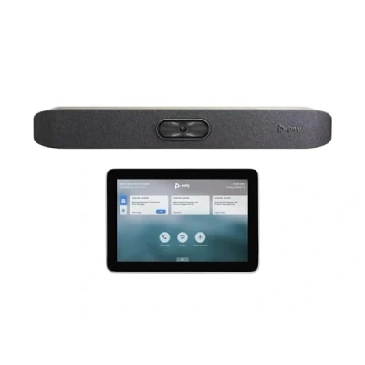 Immagine di Poly Bundle in Studio X30 &amp; TC8, sistema di videoconferenze 4K All one 4K, schermo touchscreen da 8 pollici, nero