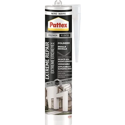 Immagine di Pattex Extreme Repair, Sigillante Elastico, Sigilla e Incolla per interni ed esterni, Multimateriale ad Elevate Prestazioni, polimerico Nero, Cartuccia da 280ml