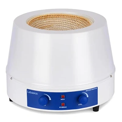 Immagine di Labasics Manto Riscaldante, Riscaldamento e Agitazione Electromantles Lab Heating Mantle con Agitatore Magnetico 0 1400 RPM Controllo Della Temperatura 220V/380℃ 350W, 1000 ml