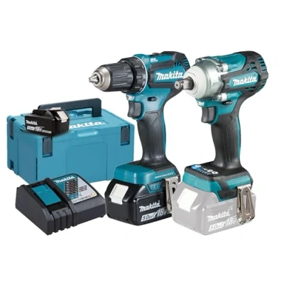Immagine di Makita DLX2452TJ Kit combinato batteria 18 V &quot;set da auto&quot; (DDF485 + DTW300) / 5,0 Ah, 2 batterie caricatore in MAKPAC