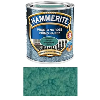 Immagine di Hammerite Vernice protettiva in metallo, antiruggine, 0,7 l, martellato, colore a scelta 0,75 (martello verde)