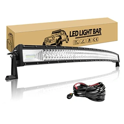 Immagine di Willpower Barra LED Fuoristrada, Luce a Curva 132cm 675W Con Cablaggio 12V 24V Combinata di Fascio Spot e Inondazione Fari Luci da Lavoro per Trattore Auto Camion Barca 4x4 ATV