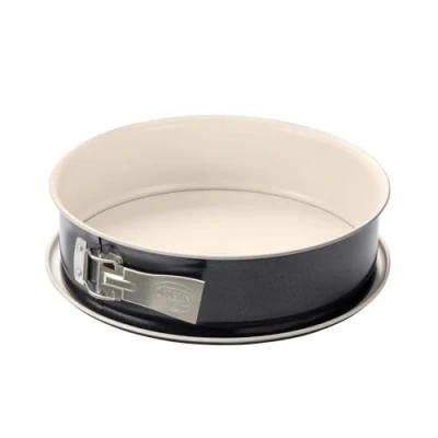 Immagine di Dr. Oetker Teglia apribile Ø 26 cm BACK TREND per torta con fondo piatto, stampo rotondo in acciaio rivestimento antiaderente rinforzato ceramica (colore: crema/antracite), quantità: 1