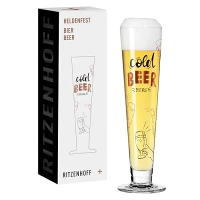Immagine di RITZENHOFF 1011016 Bicchiere da birra 330 ml, serie Heldenfest, motivo n. 16, rotondo e multicolore, made in Germany