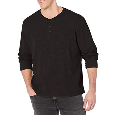 Immagine di Wrangler Authentics Camicia Henleylong da Uomo con Maniche Lunghe, Caviale, M