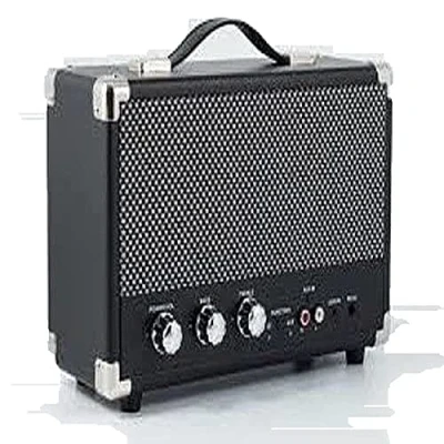 Immagine di GPO Westwood Speaker Bluetooth Retro, Diffusore Portatile da 25 Watt con Subwoofer, Ingresso RCA, Griglia Maniglia di Trasporto, Nero