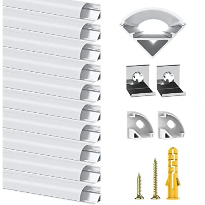 Immagine di Chesbung 10 Pezzi Led Alluminio Canale per Strisce LED, 0.5meter Forma V Profilo Trunking, Striscia Diffusori, In Con Copertura Bianca Lattea