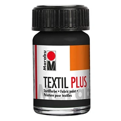 Immagine di Marabu Textilfarbe Textil, schwarz, 15 ml, im Glas