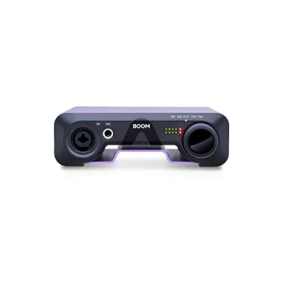 Immagine di Apogee Boom USB Audio Interface For Musicians, Podcasters, and Streamers Featuring 2 channels, Studio Microphone Pre Amp, 24bit/192kHz sample rate, hardware DSP, Headphone Ableton Live Lite