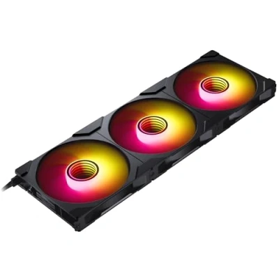 Immagine di Phanteks Ventola M25 Gen2 PWM D RGB, confezione da 3 140 mm, Nero (140 mm, 3 x), PC,