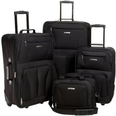 Immagine di Rockland Jungle Softside Set di valigie verticali, Nero, Taglia unica, Journey verticali