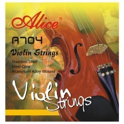 Immagine di Alice Violino Corde A704 Full Set 4/4 e 3/4 Misura a D G Acciaio Core Sfera End