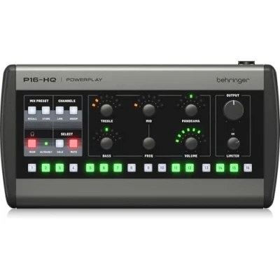 Immagine di Behringer P16 HQ Mixer di Monitoraggio Personale Conversione D/A Alta Qualità e Controllo Preciso dei Toni