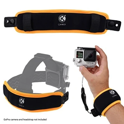 Immagine di CAMKIX 2in1 Laccio da Polso Galleggiante &amp; Supporto per la Testa Compatible con GoPro Hero 7/6 / 5, Black, Session, 4, Silver, Hero+ LCD, 3+, 3, DJI Osmo Action
