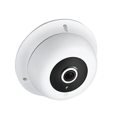 Immagine di Revotech Fisheye Telecamera IP con Microfono, 3MP di Sicurezza Audio Dome Interni P2P Obiettivo da 1,7 mm Visione Notturna IR Videocamera CCTV H.265 (IF04 White)