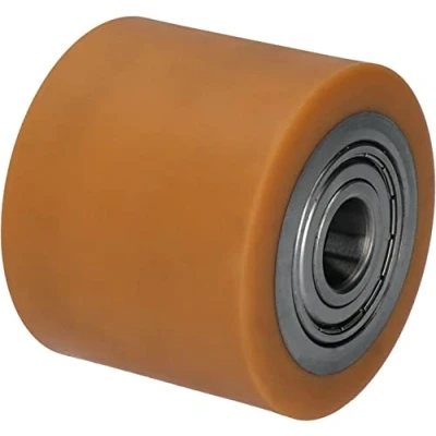 Immagine di WIKO Ruote per Carrelli Merci Pesanti Rullo in Poliuretano Transpallet 80x70 mm fino a 450 kg con Cuscinetti Sfera Ruota Fissaggio dei Pallet (Foro dell’Asse 20 mm)