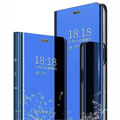 Immagine di SEEKO Cover per Samsung Galaxy A53 5G, Specchio Case Clear View Standing Mirror Flip Custodia Full Body Protettiva Bumper Folio Copertura Blu