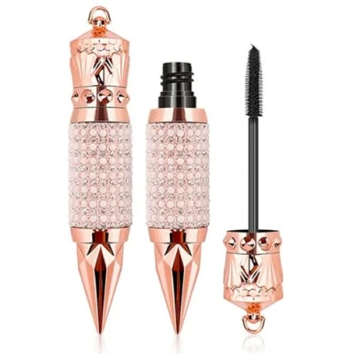 Immagine di 4D Silk Fiber Lash Mascara, Eye Makeup Sparkling Pearl Diamond Thicker and Longer, Voluminous Eyelashes, Natural Waterproof Smudge Proof, No Clumping, Adds Length, Depth Glamour (Black)