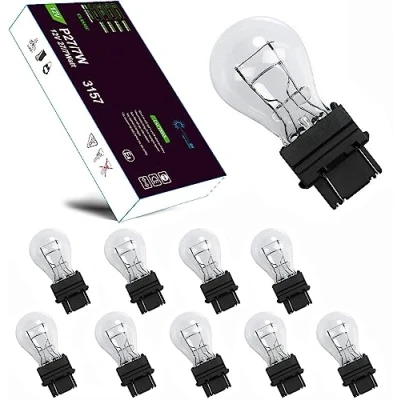 Immagine di LIGHTWORLD24 10 pezzi W2.5x16q P27/7W lampadine auto luce stop tipo US 3157 27/7W bianco 12V lampada a incandescenza