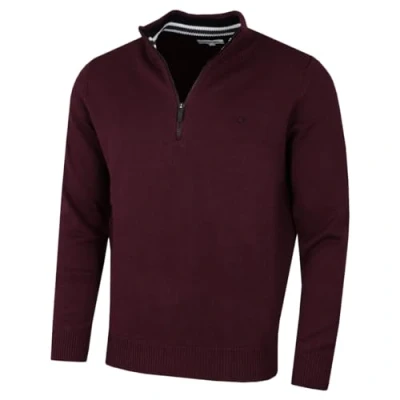 Immagine di Calvin Klein Maglione da uomo 2023 in cotone lavorato a maglia con mezza zip golf CK, Francese Borgogna Sport, 4XL