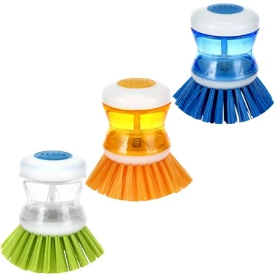 Immagine di Spazzola Piatti con Dispenser, per Dosatore di Detersivo Piatti, 3 Pezzi Dispenser Sapone Lavaggio Piatti,Pentole,Lavandini