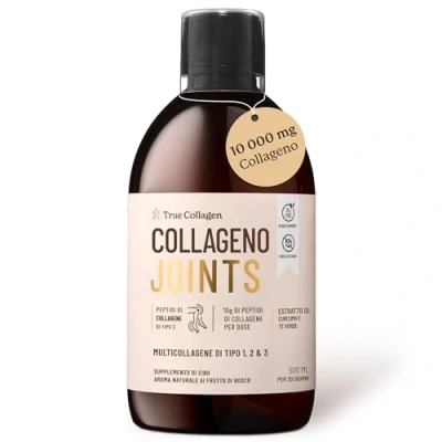 Immagine di True Collagen Joints 500ml Collagene marino premium (tipo I, II e III) I glucosamina, MSM, condroitina, curcuma vitamina C, B12, D Senza zucchero