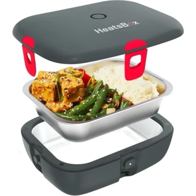 Immagine di Faitron HeatsBox Style Scaldavivande Elettrico Portatile senza BPA, con Applicazione Controllabile, Fiamma Termica in Acciaio Inox Pressione Fumi (925 ml), 90 W