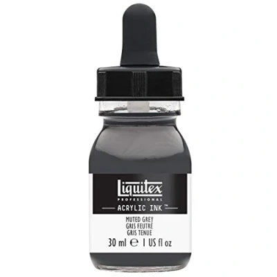 Immagine di Liquitex flüssige Professional Acrylfarben Ink Vernice acrilica, Colore:, Grigio Tenue, 30 ml (Confezione da 1), unità